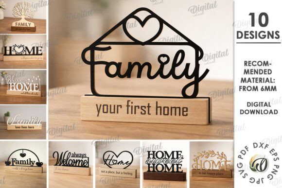 3D Home Decor Signs Bundle Laser Cut