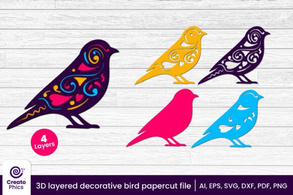3d Layered Decorative Bird Papercut SVG Freebies Review
