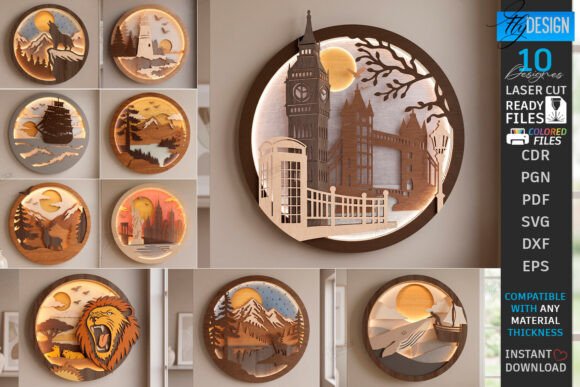 3D Layered Wall Decor Laser Cut Bundle for Branding