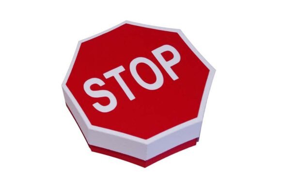 3D Octagonal Stop Sign Box: 3D SVG for Birthdays