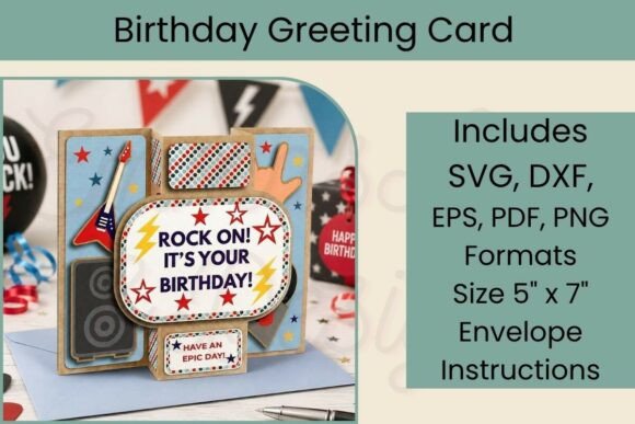 3D Rock Music Birthday Card SVG File Review