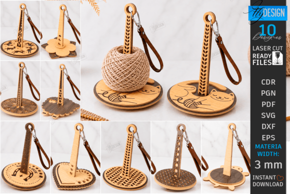 3D Wristlet Yarn Holder Laser Cutting & Art Amp Review