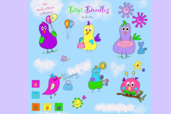 BEAK-a-BOO DIGITAL PRINTABLE STICKERS: Graphics and Illustrations for Modern Blogs