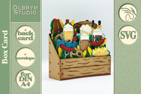 Beer Time Pop Up 3D Brewery Box Card SVG