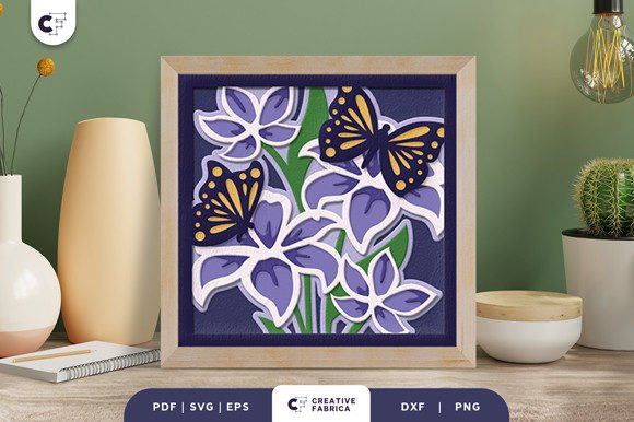 Butterfly with Flowers 3D Shadow Box SVG: A Promo for Makers