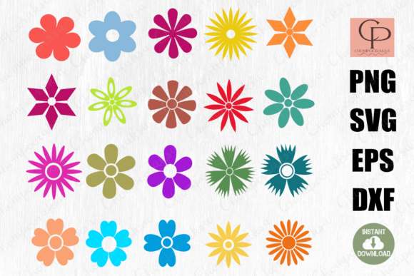 Flat Flower Clipart: Modern Graphics and Illustrations for Branding