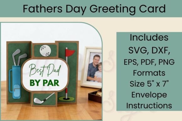 Golf SVG 3D Pop Out Card, Fathers Day