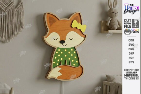 Kids Night Light Laser Cut 3D Animal Wall Decor