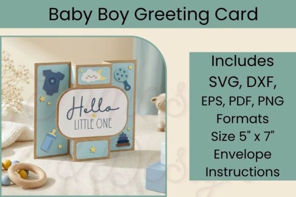 New Baby Boy Card SVG, 3D Pop out Card